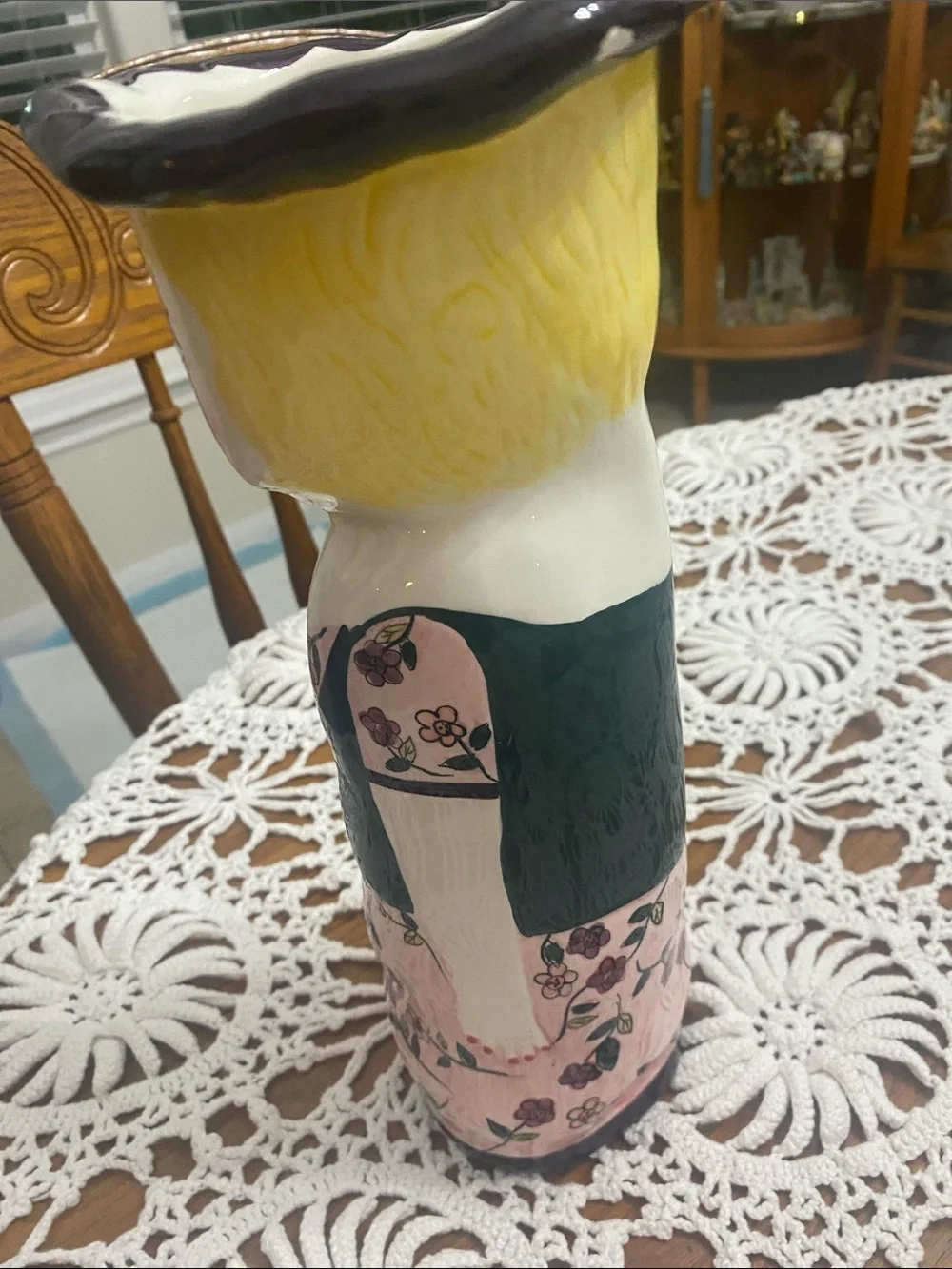 Vintage Susan Paley Hand-Painted  Ceramic Lady Vase “Hillary”